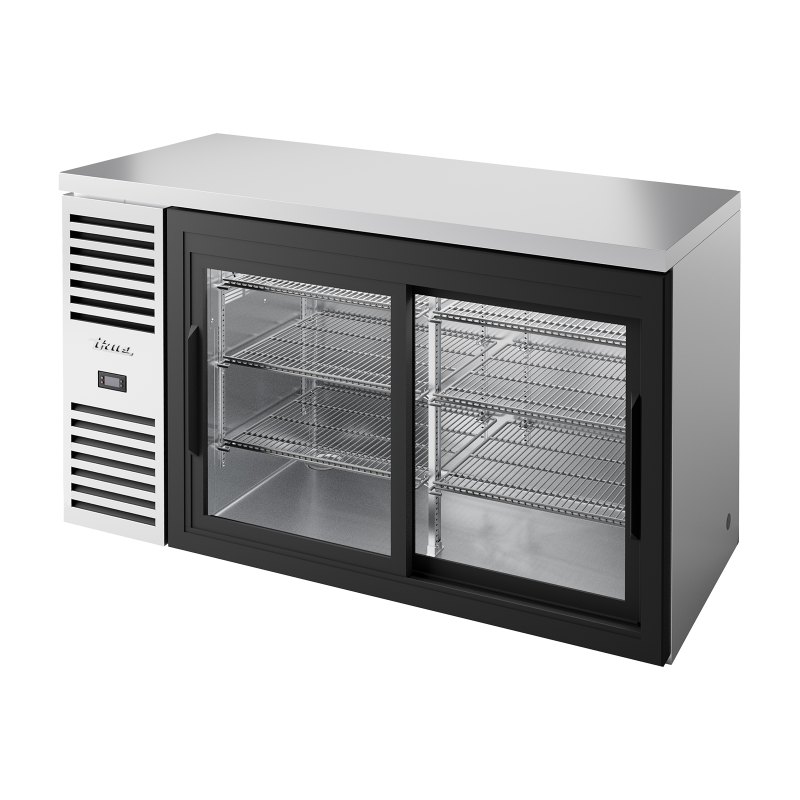 Arrière bar réfrigéré inox 2 portes vitrées coulissantes