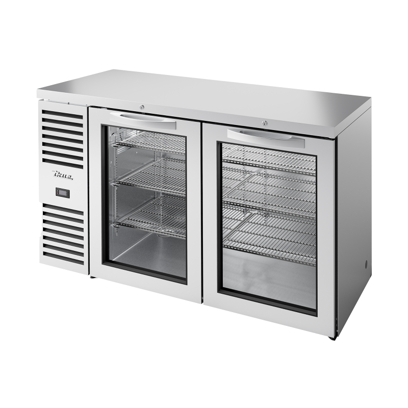 Arrière bar réfrigéré inox 2 portes vitrées battantes
