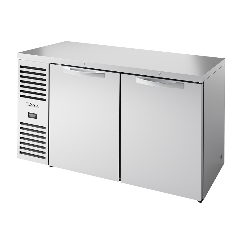 Arrière bar réfrigéré inox 2 portes pleines battantes