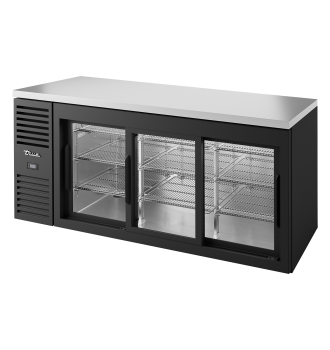 Arrière bar réfrigéré inox 3 portes vitrées coulissantes