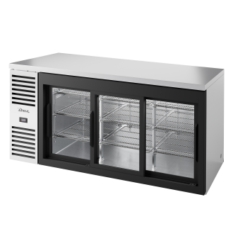 Arrière bar réfrigéré inox 3 portes vitrées coulissantes