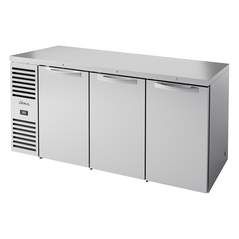 Arrière bar réfrigéré inox 3 portes pleines battantes