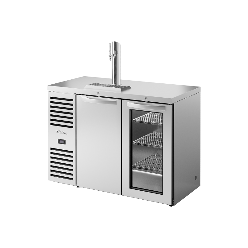 Refroidisseur et distributeur de bière en fût inox 2 portes battante mixte L,1219