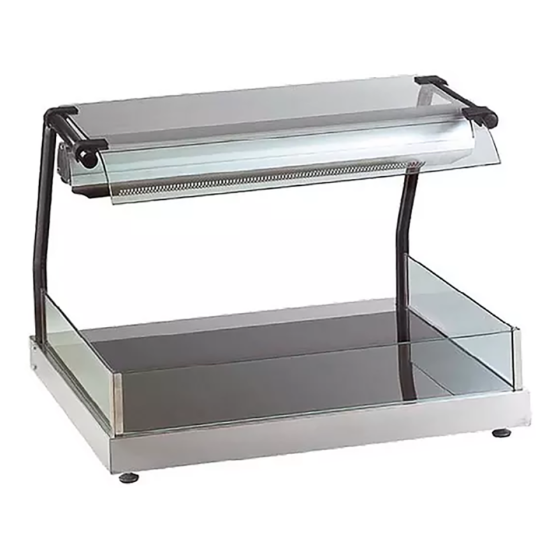 Temperature holding plate with breath guard GN 2/1