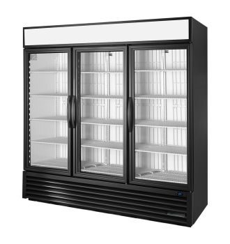 Armoire verticale négative 3 portes battantes vitrées noire 1359 L