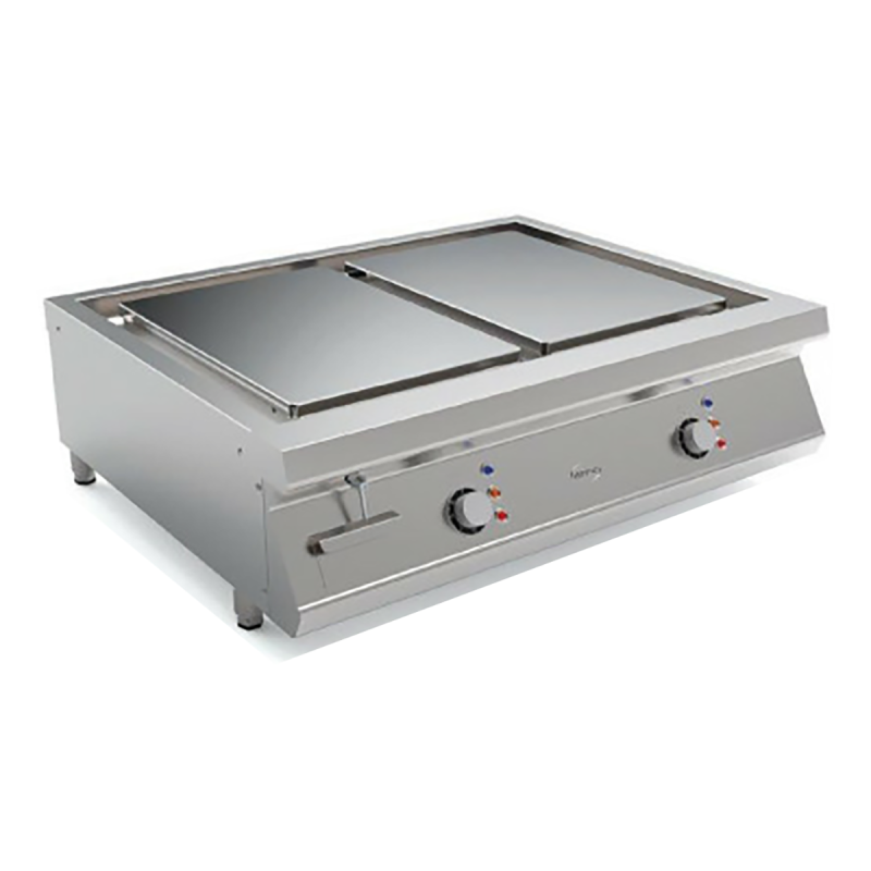 Electric cooktop with 2-zone island