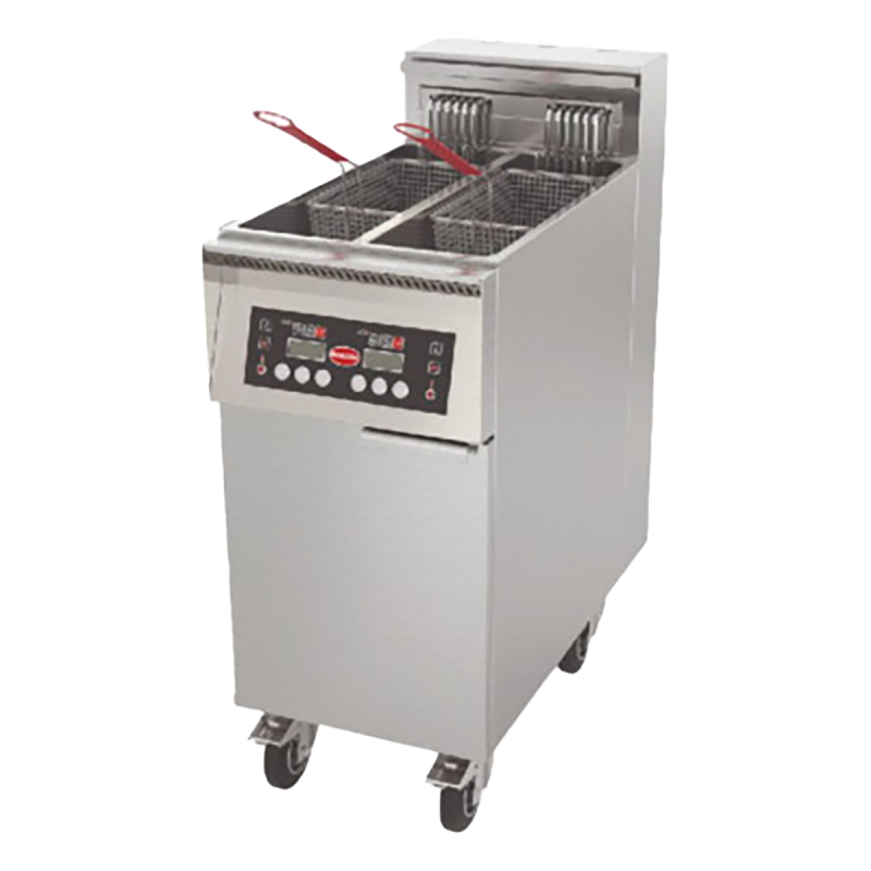 Electric fryer with filtration, 1 double tank, 11 L, 22kW