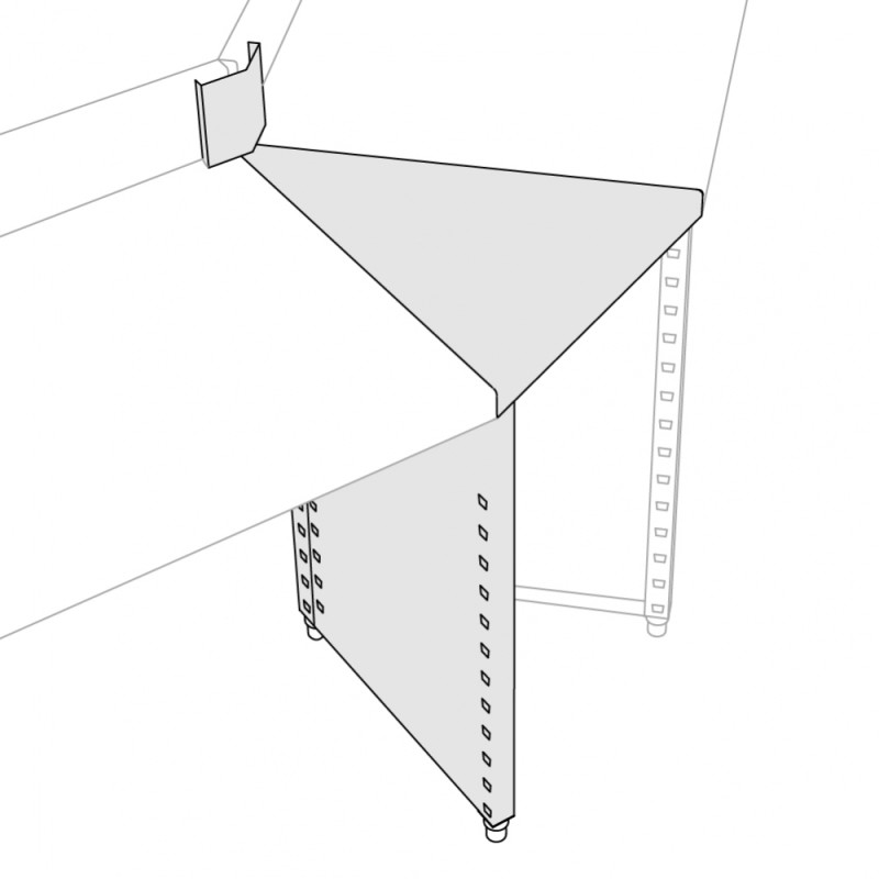 Plan de travail angle extérieur 15°
