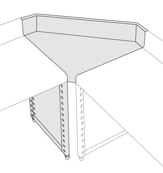 Plan de travail angle intérieur tronqué 45°