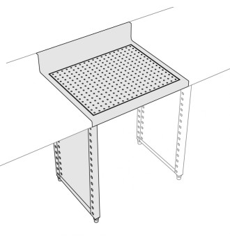 Plan de travail avec grille égouttoir 600mm