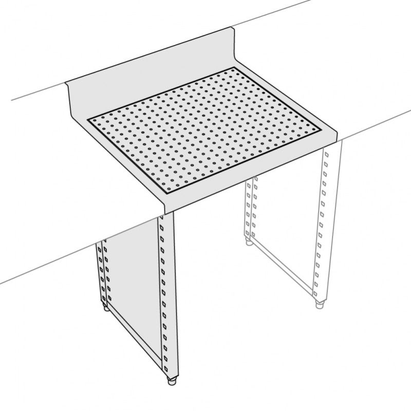 Plan de travail avec grille égouttoir 600mm