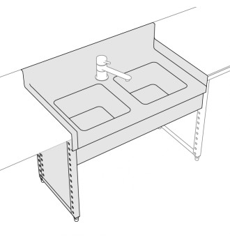 Double sink recessed basin...