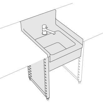 Undermount sink bowl 33x33cm