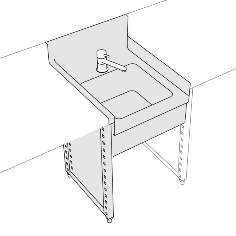 Undermount sink bowl 33x33cm