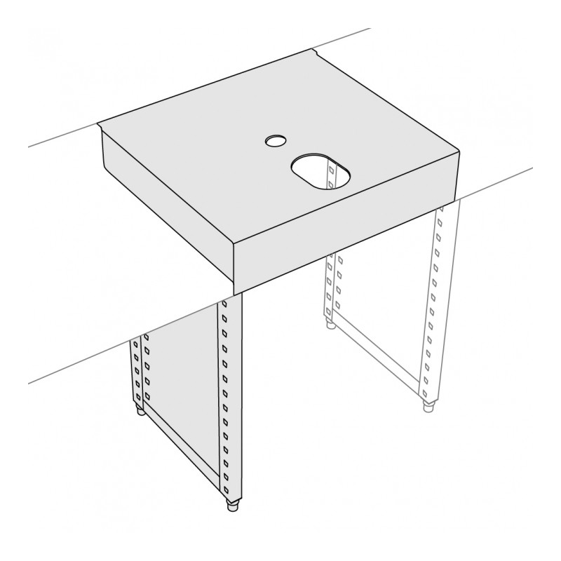 Beer station on raised countertop 700mm