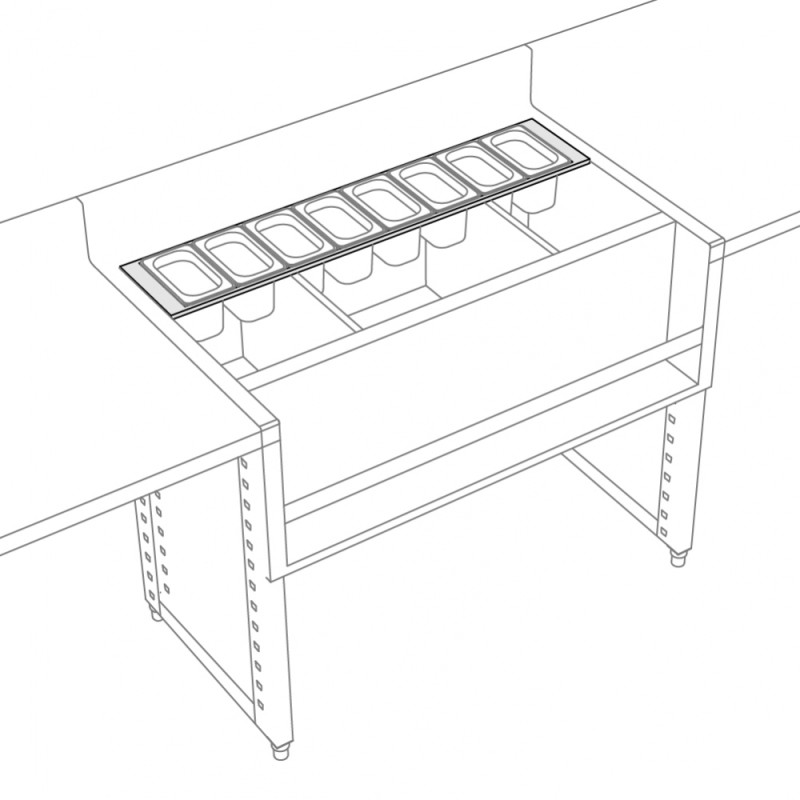 Condiment set icewell 8 bacs 1-9