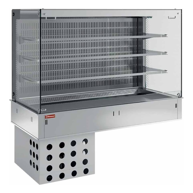 Walls, tanks & open square display cases (curtain), refrigerated, ventilated.