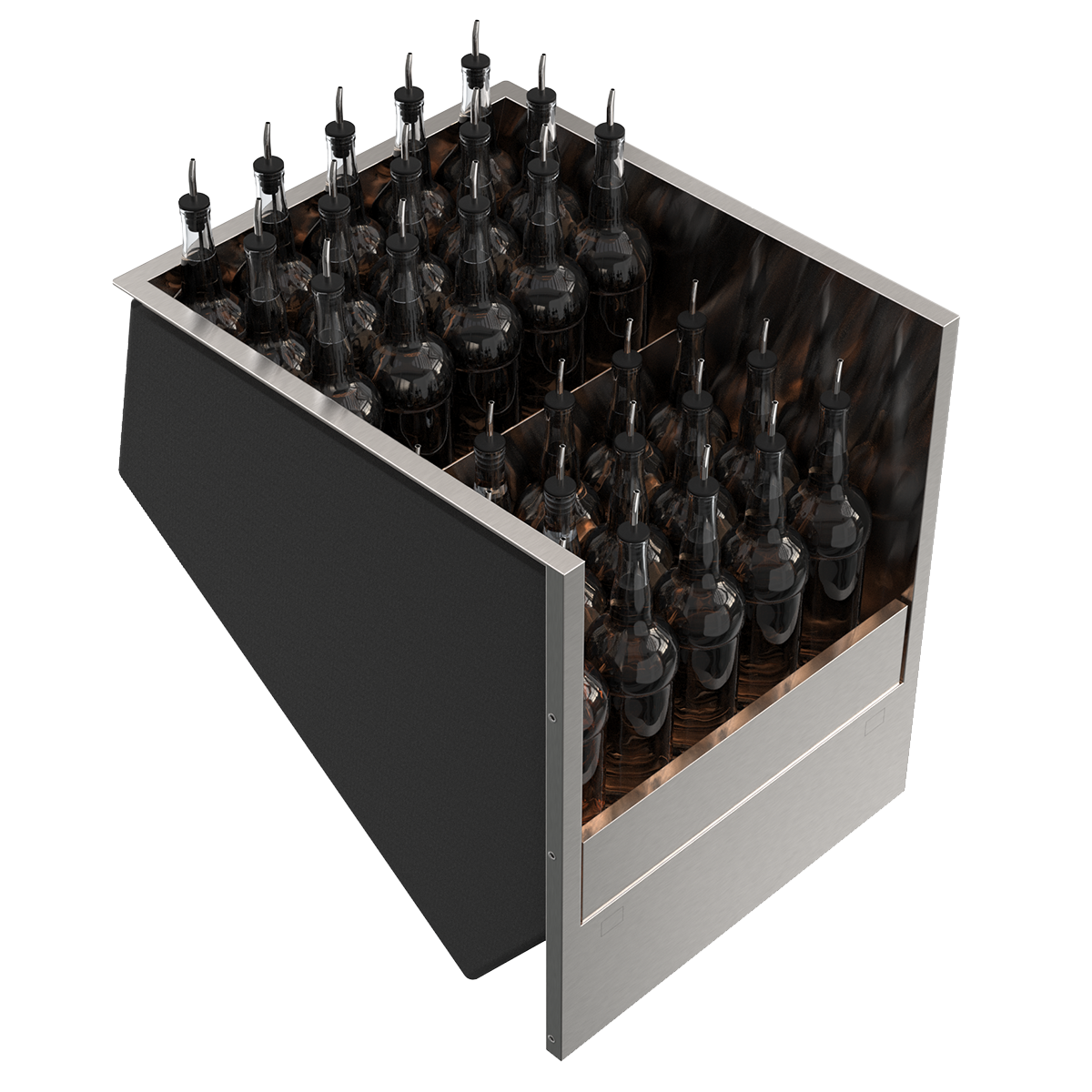 speedrack latéral à 30 bouteilles droites avec compartiment glace