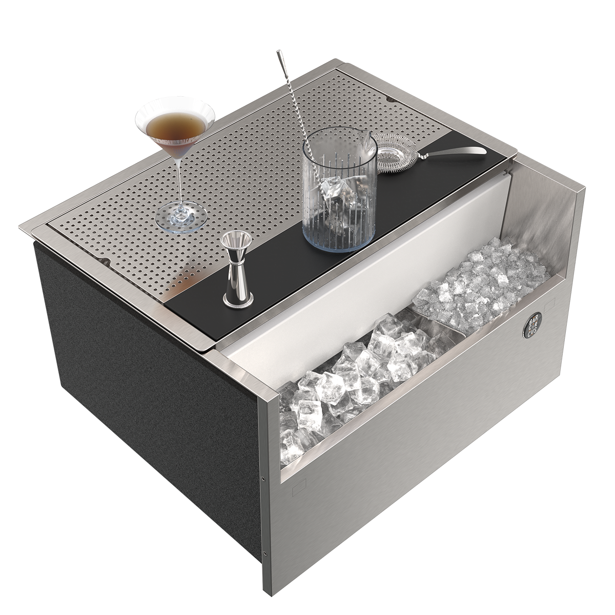 Icewell distributeur de glace avec séparateur inox et grille de préparation