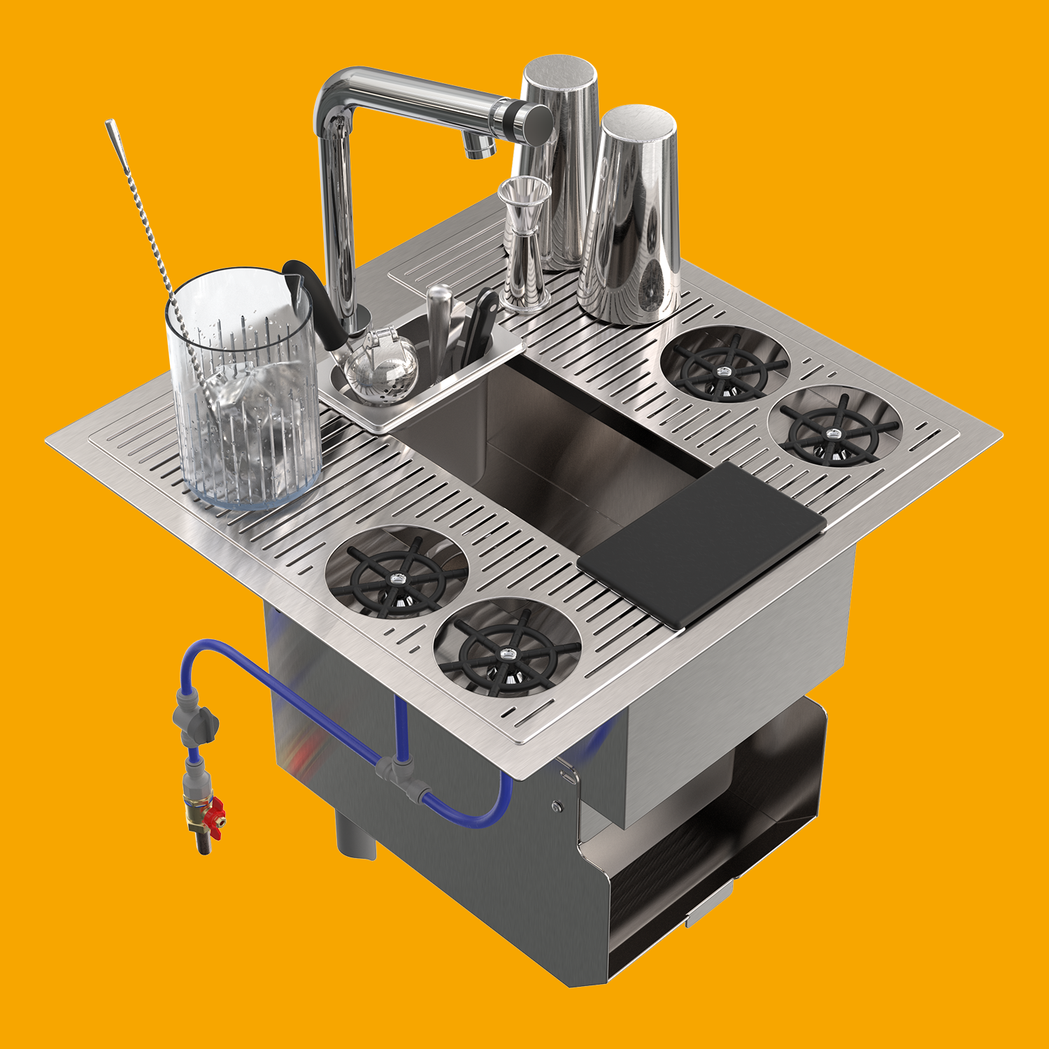 Evier Cocktail Mutualisé Avec Séparateur Take Out