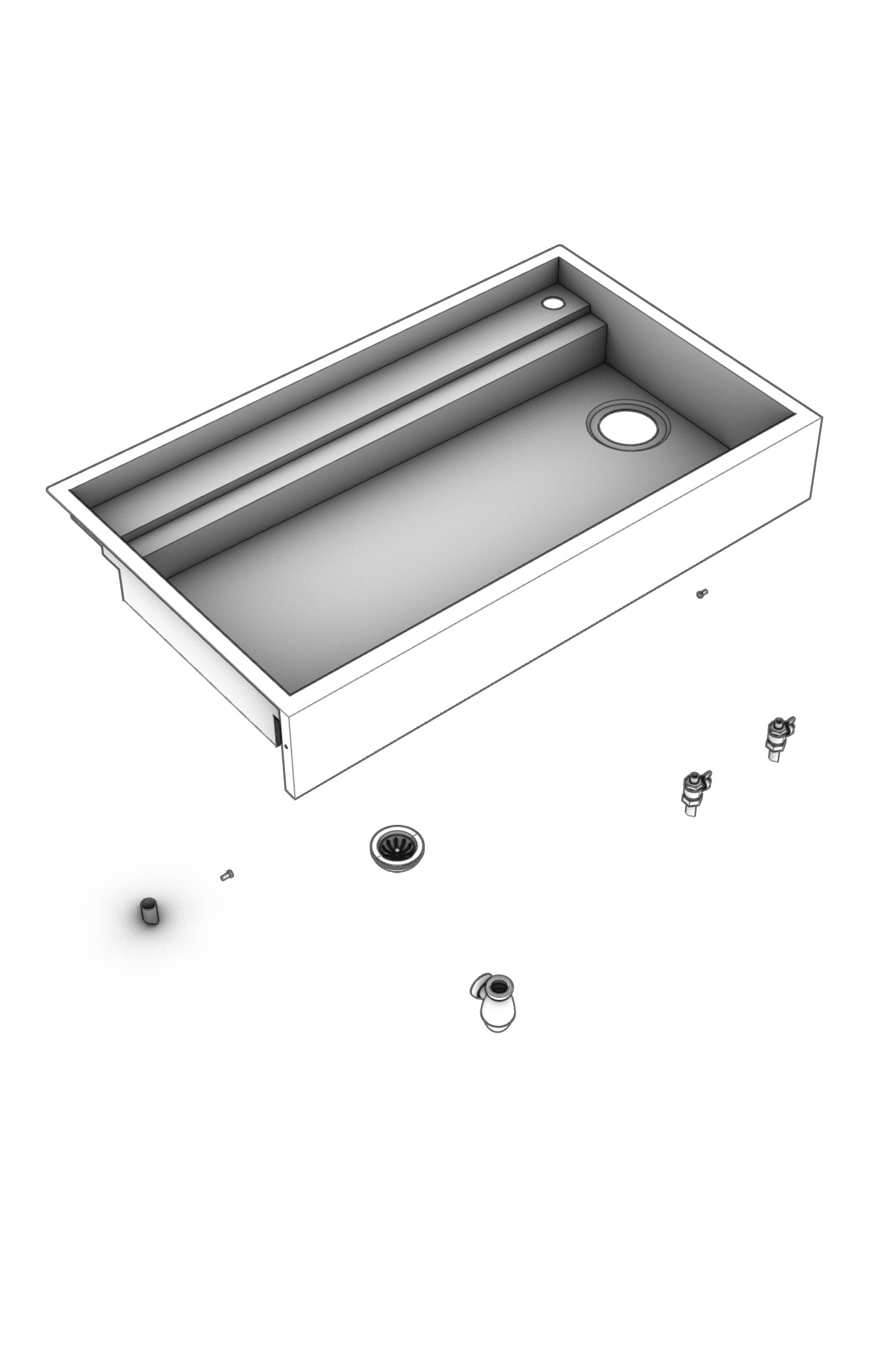 Plonge Rabaissée vue explosée Vue explosée avec tous les éléments de la station OS-1051