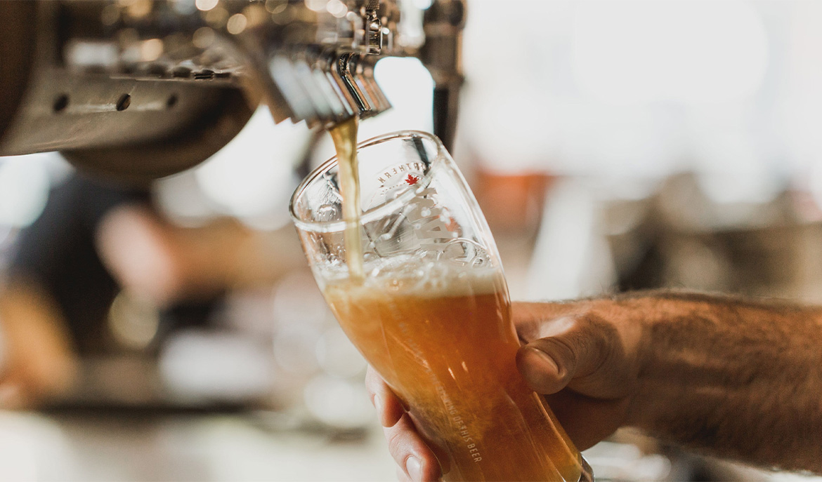 Bière servie à la pression