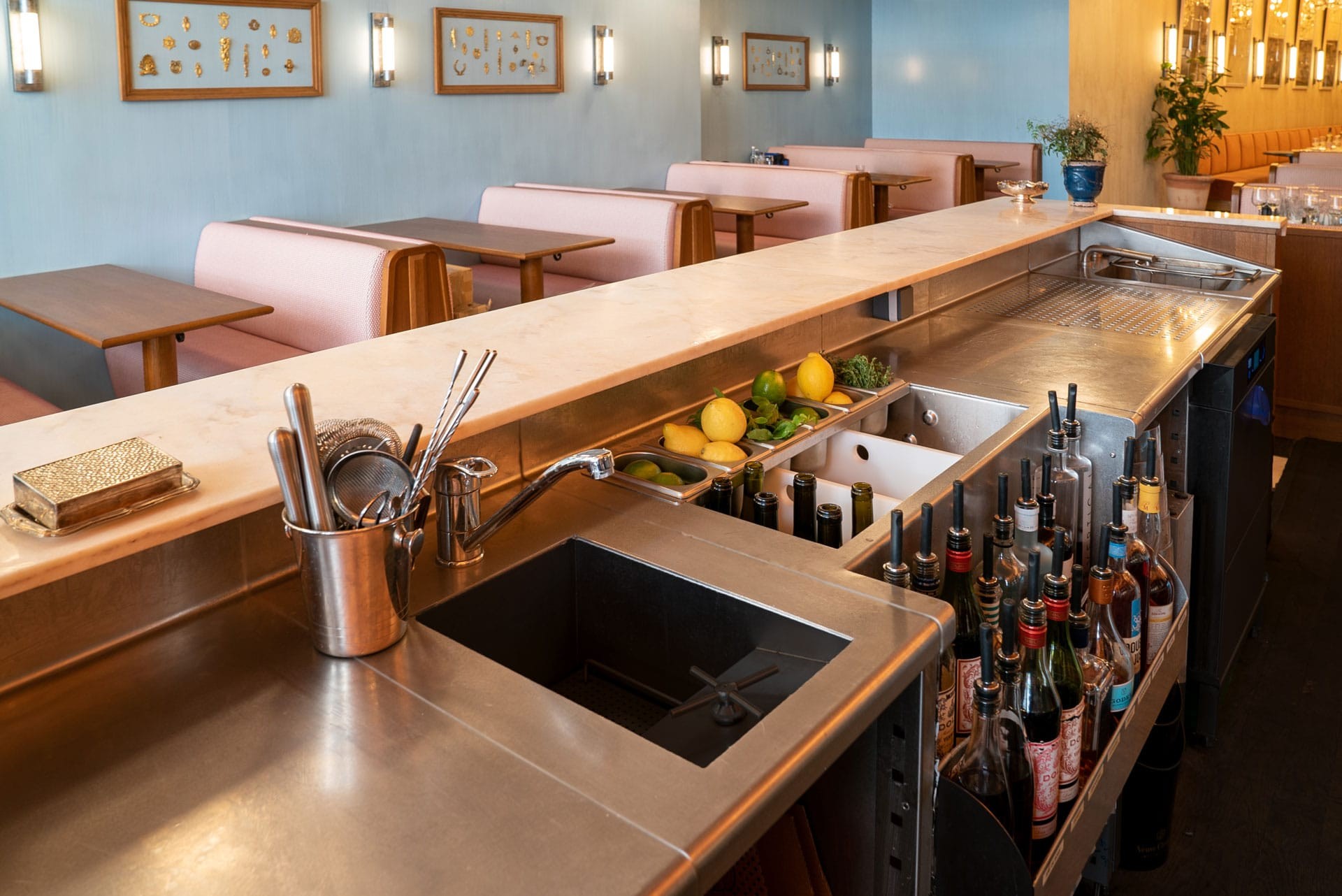 Agencement intérieur du bar du restaurant