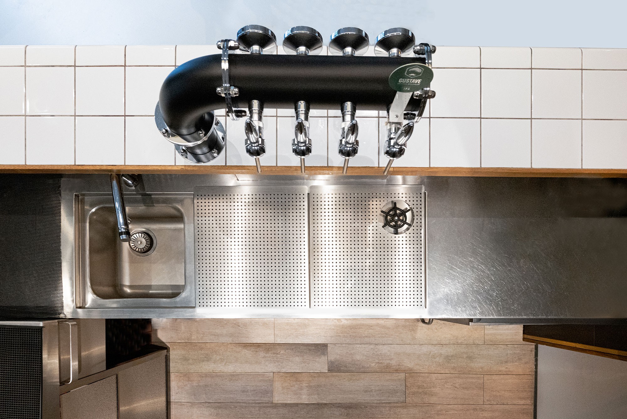 station de bar en inox
