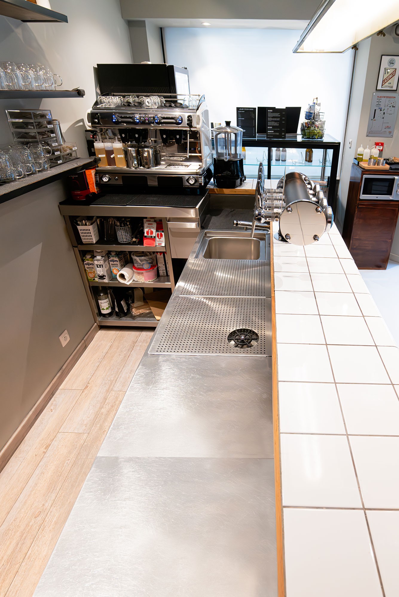 comptoir inox caféteria