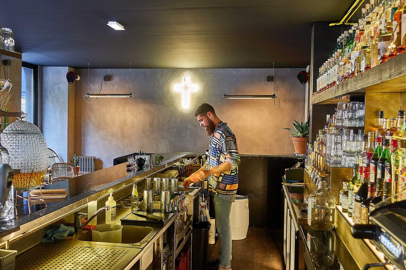 arrière bar avec station de bar