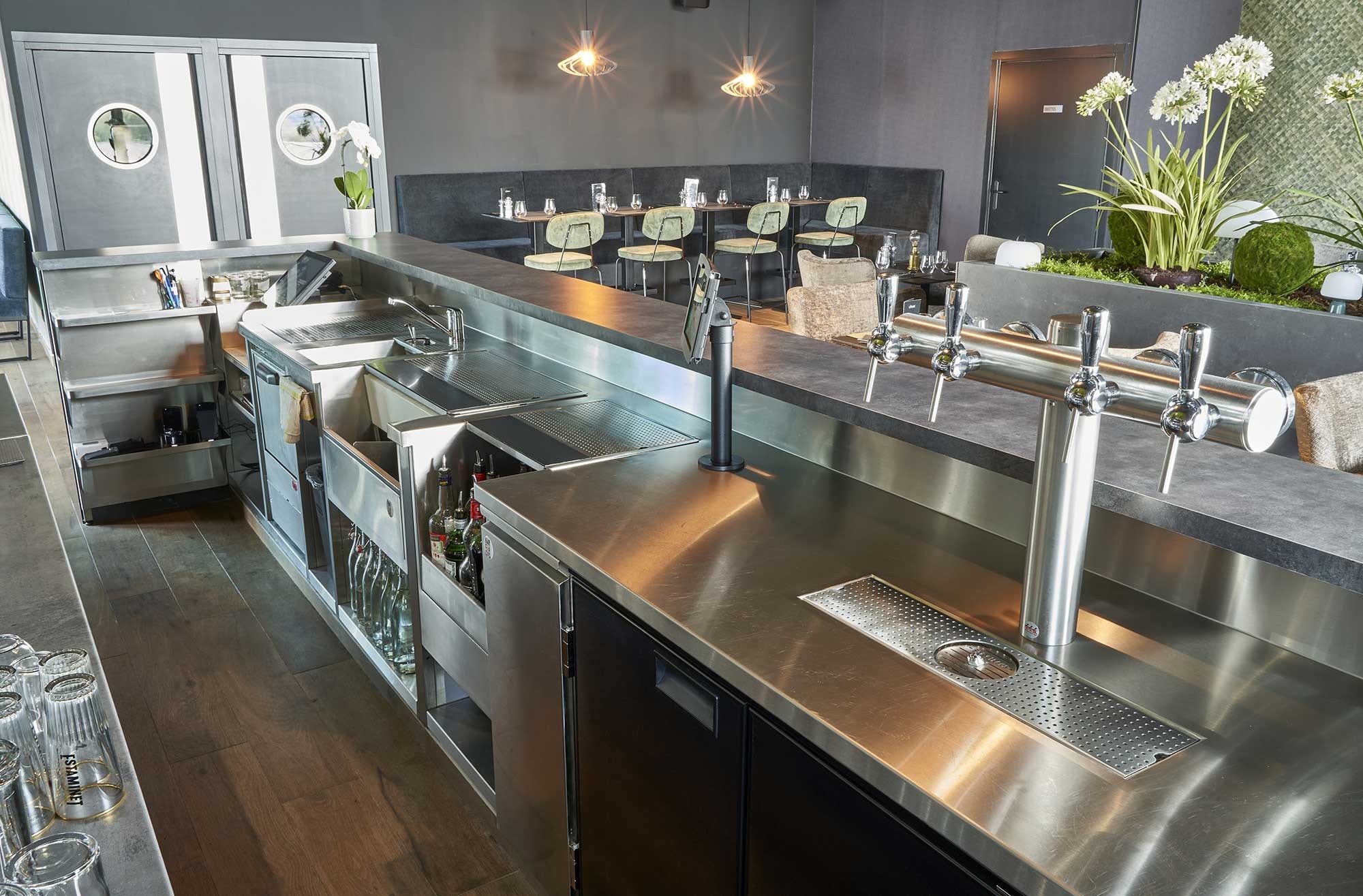 plan de travail inox bar sans joint
